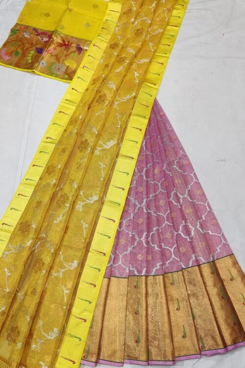 PURE ZARIKOTA HANDLOOM LEHANGA MATERIAL SET