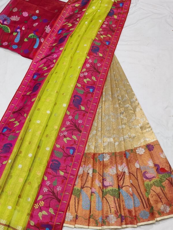 PURE ZARIKOTA HANDLOOM LEHANGA MATERIAL SET