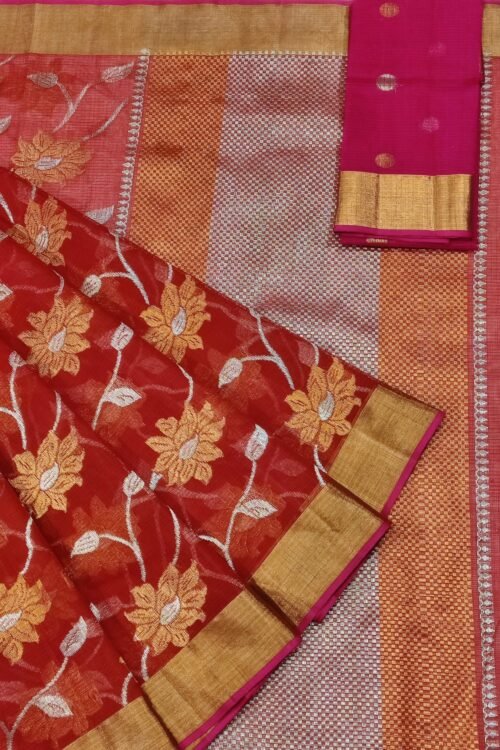 PURE ALL OVER JAAL ZARIKOTA HANDLOOM SAREE WITH BLOUSE_J248