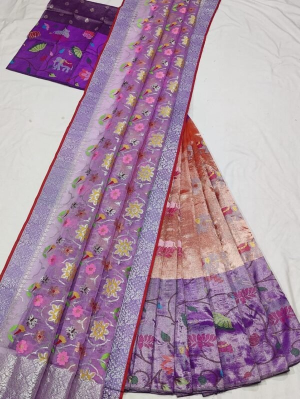 PURE ZARIKOTA HANDLOOM LEHANGA MATERIAL SET - L60