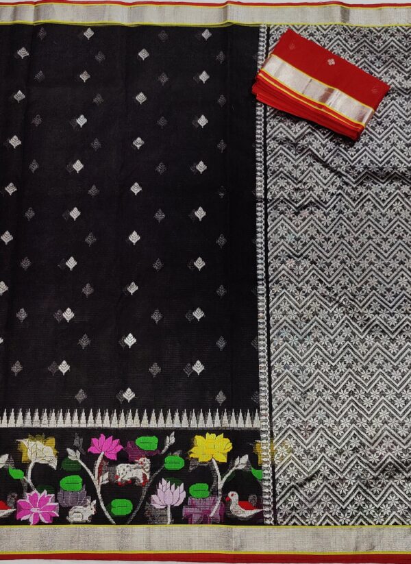 PURE SKIRT DESIGN ZARIKOTA HANDLOOM SAREE S-129 - Image 3