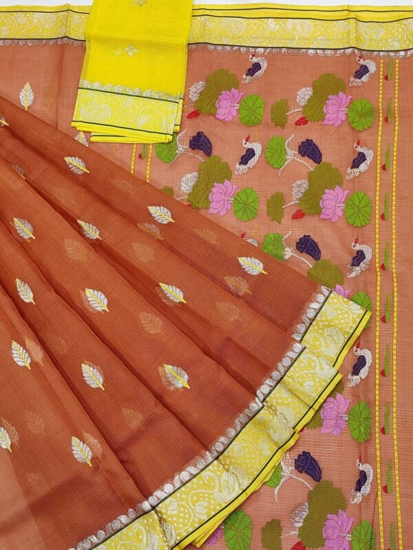 PURE BOTH SIDE KANCHI BORDER ZARIKOTA HANDLOOM SAREE K-35