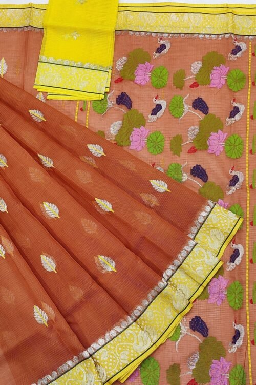 PURE BOTH SIDE KANCHI BORDER ZARIKOTA HANDLOOM SAREE K-35