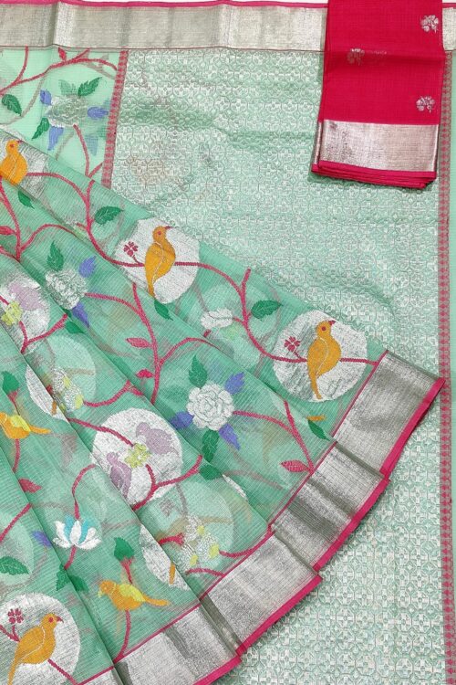 PURE ALL OVER JAAL ZARIKOTA HANDLOOM SAREE WITH BLOUSE_J299
