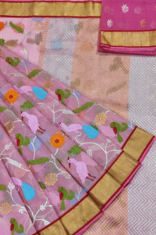 PURE ALL OVER JAAL ZARIKOTA HANDLOOM SAREE WITH BLOUSE_J296