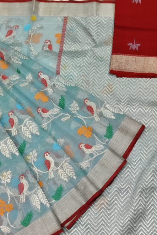 PURE ALL OVER JAAL ZARIKOTA HANDLOOM SAREE WITH BLOUSE_J304