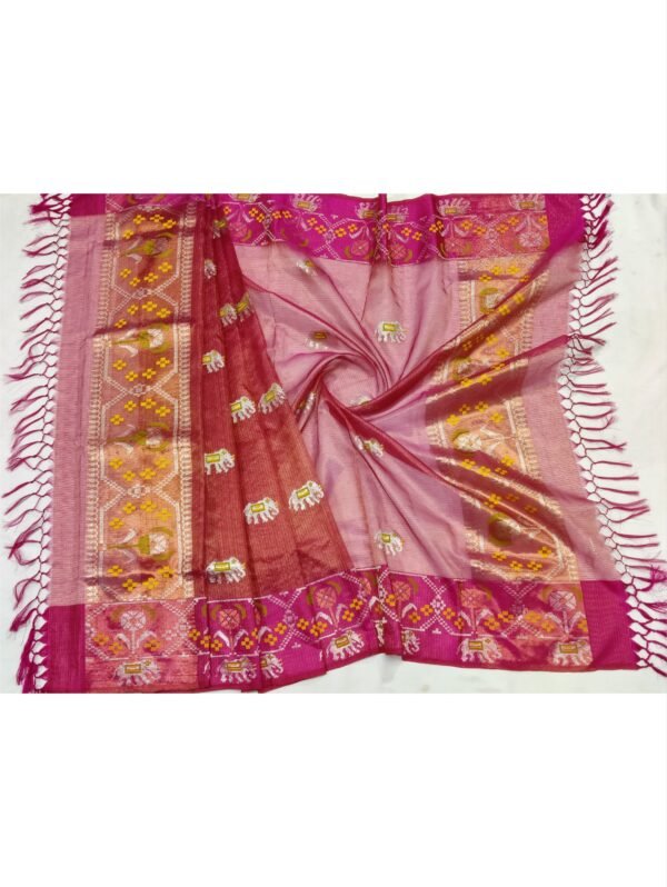 PURE GOLD TISSUE BOTH SIDE BIG PATOLA BORDER ZARIKOTA HANDLOOM DUPATTA D-86