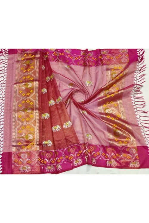 PURE GOLD TISSUE BOTH SIDE BIG PATOLA BORDER ZARIKOTA HANDLOOM DUPATTA D-86