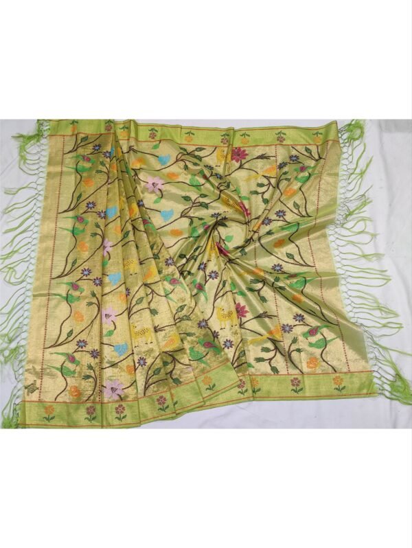 PURE GOLD DOUBLE TISSUE ALL OVER JAAL ZARIKOTA HANDLOOM DUPATTA D-88