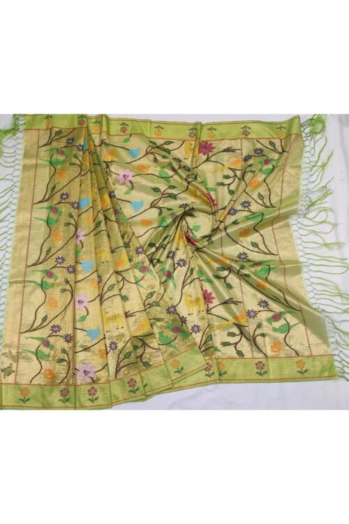 PURE GOLD DOUBLE TISSUE ALL OVER JAAL ZARIKOTA HANDLOOM DUPATTA D-88