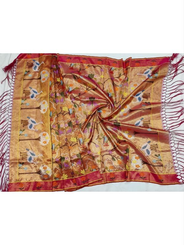 PURE GOLD DOUBLE TISSUE ALL OVER JAAL ZARIKOTA HANDLOOM DUPATTA D-91