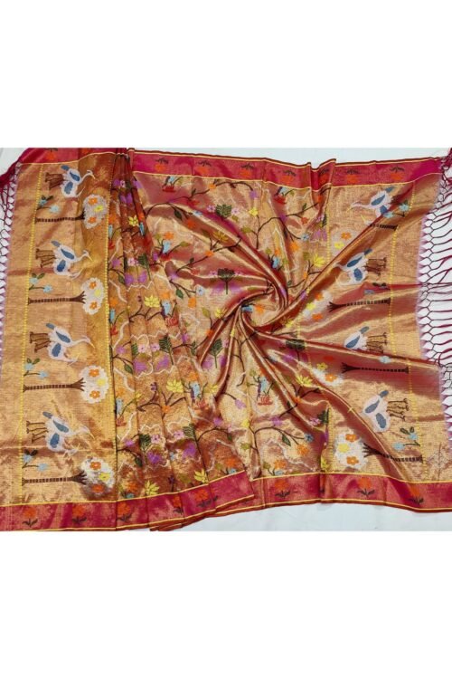 PURE GOLD DOUBLE TISSUE ALL OVER JAAL ZARIKOTA HANDLOOM DUPATTA D-91