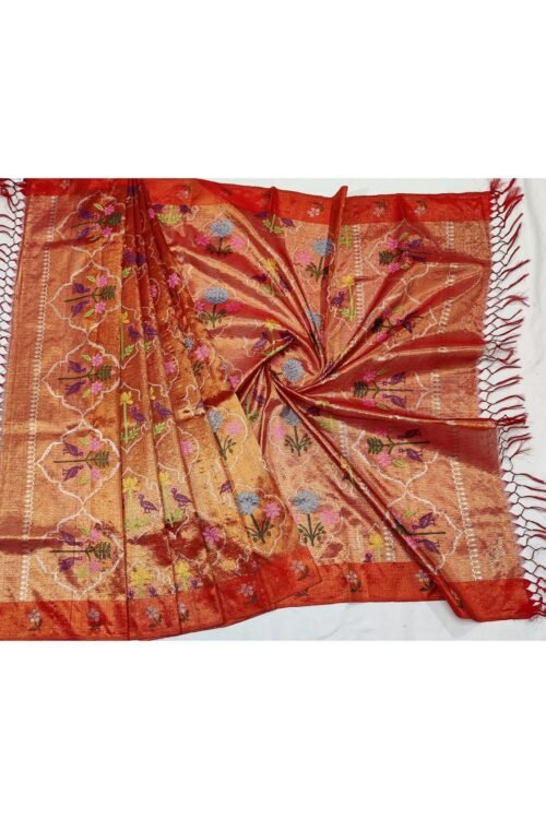 PURE GOLD DOUBLE TISSUE ALL OVER JAAL ZARIKOTA HANDLOOM DUPATTA D-91