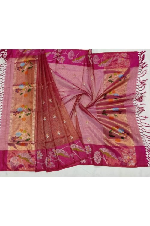 PURE GOLD TISSUE BOTH SIDE PAITHANI BORDER ZARIKOTA HANDLOOM DUPATTA D-94