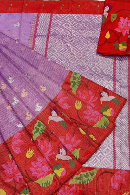 PURE GOLD TISEUE BIG PAITHANI BORDER ZARIKOTA HANDLOOM SAREE WITH BLOUSE_T-151