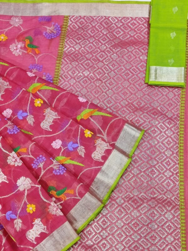 PURE ALL OVER JAAL ZARIKOTA HANDLOOM SAREE WITH BLOUSE_J293