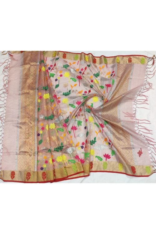 PURE GOLD TISSUE ALL OVER JAAL ZARIKOTA HANDLOOM DUPATTA D-80