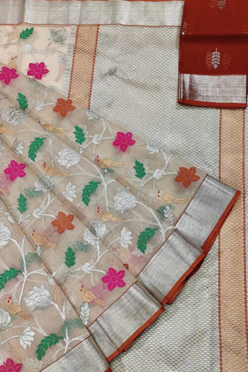 PURE ALL OVER JAAL ZARIKOTA HANDLOOM SAREE WITH BLOUSE_J328
