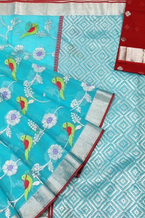 PURE ALL OVER JAAL ZARIKOTA HANDLOOM SAREE WITH BLOUSE_J327