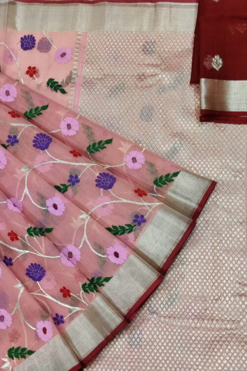 PURE ALL OVER JAAL ZARIKOTA HANDLOOM SAREE WITH BLOUSE_J329