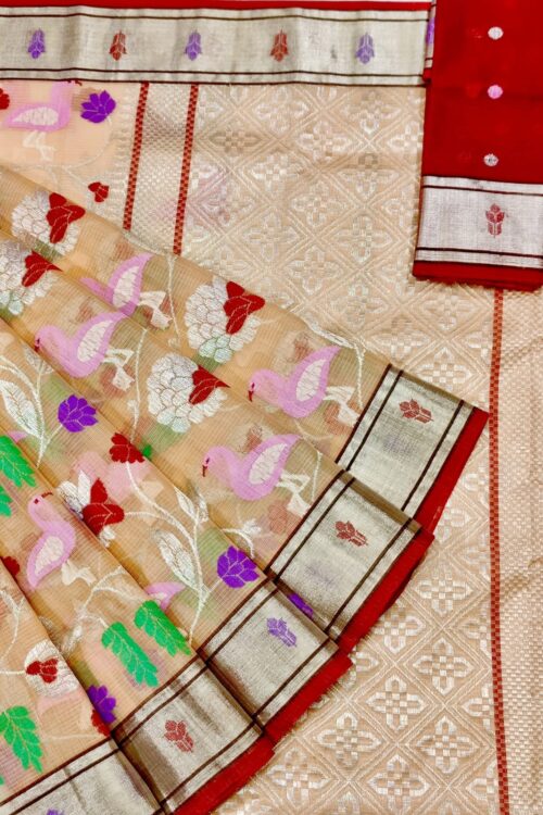 PURE ALL OVER JAAL ZARIKOTA HANDLOOM SAREE WITH BLOUSE_J336