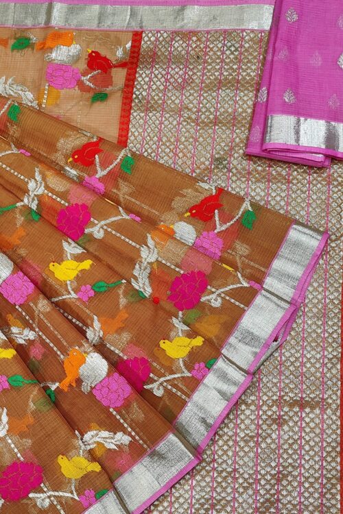 PURE ALL OVER JAAL ZARIKOTA HANDLOOM SAREE WITH BLOUSE_J333