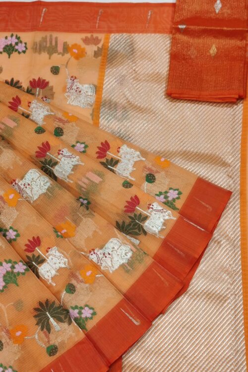 PURE ALL OVER JAAL ZARIKOTA HANDLOOM SAREE WITH BLOUSE_J337