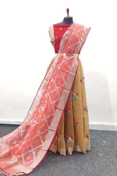PURE ZARIKOTA HANDLOOM LEHANGA MATERIAL SET – L77