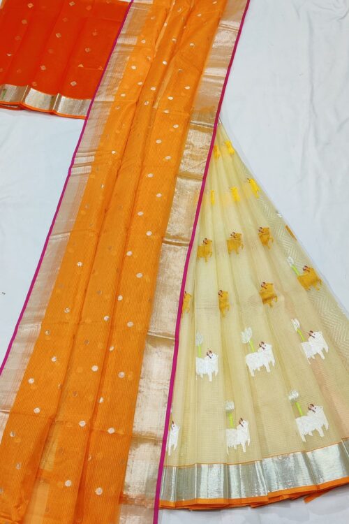 PURE ZARIKOTA HANDLOOM LEHANGA MATERIAL SET – L65