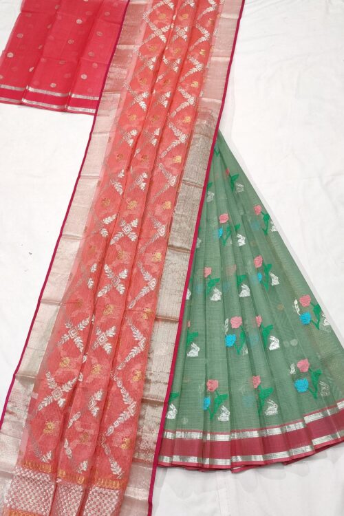PURE ZARIKOTA HANDLOOM LEHANGA MATERIAL SET – L64