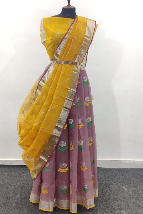 PURE ZARIKOTA HANDLOOM LEHANGA MATERIAL SET – L75