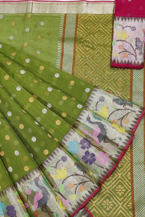 PURE BOTH SIDE PAITHANI BORDER ZARIKOTA HANDLOOM SAREE S-75
