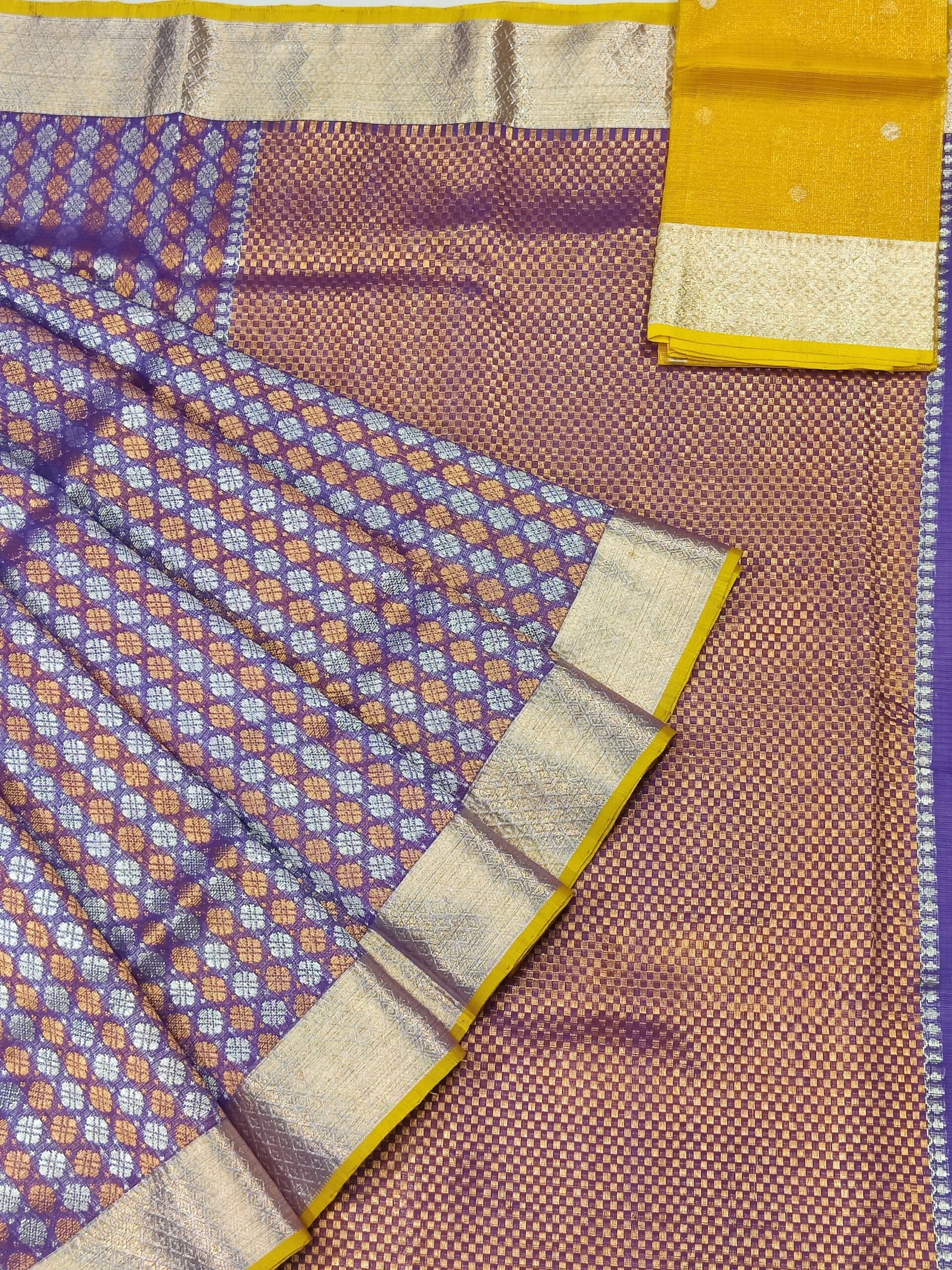 PURE ZAMAWAR WITH BOTH SIDE KANCHI BORDER ZARIKOTA HANDLOOM SAREE_Z35