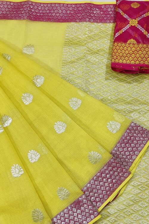 PURE BOTH SIDE KANCHI BORDER ZARIKOTA HANDLOOM SAREE K-37