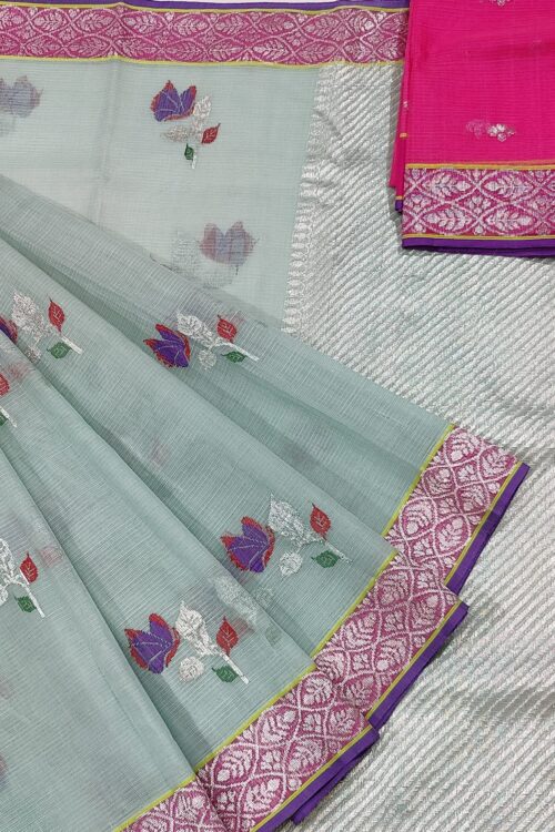 PURE BOTH SIDE KANCHI BORDER ZARIKOTA HANDLOOM SAREE K-38