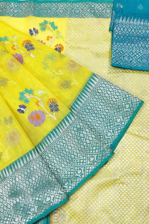PURE BOTH SIDE KANCHI BORDER ZARIKOTA HANDLOOM SAREE K-36