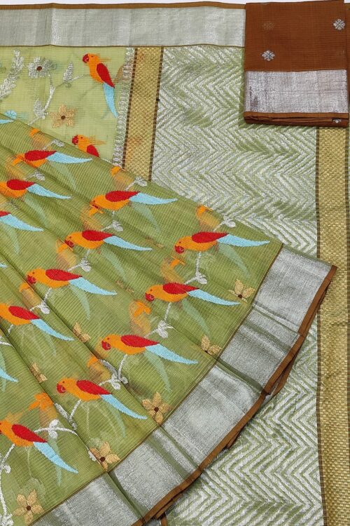 PURE ALL OVER JAAL ZARIKOTA HANDLOOM SAREE WITH BLOUSE_J339