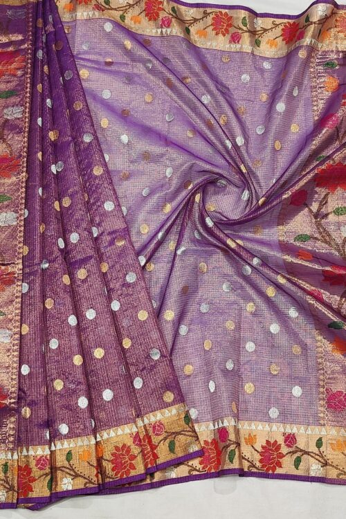 PURE GOLD TISSUE BOTH SIDE PAITHANI BORDER ZARIKOTA HANDLOOM DUPATTA D-102