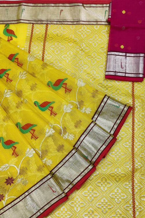 PURE ALL OVER JAAL ZARIKOTA HANDLOOM SAREE WITH BLOUSE_J346