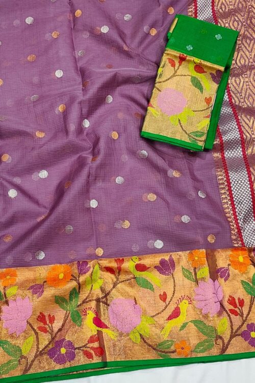 PURE BOTH SIDE PAITHANI BORDER ZARIKOTA HANDLOOM SAREE S-81