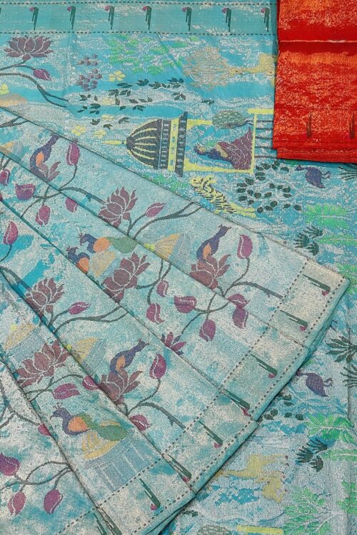 PURE SILK PAITHANI ZARIKOTA HANDLOOM SAREE WITH BLOUSE
