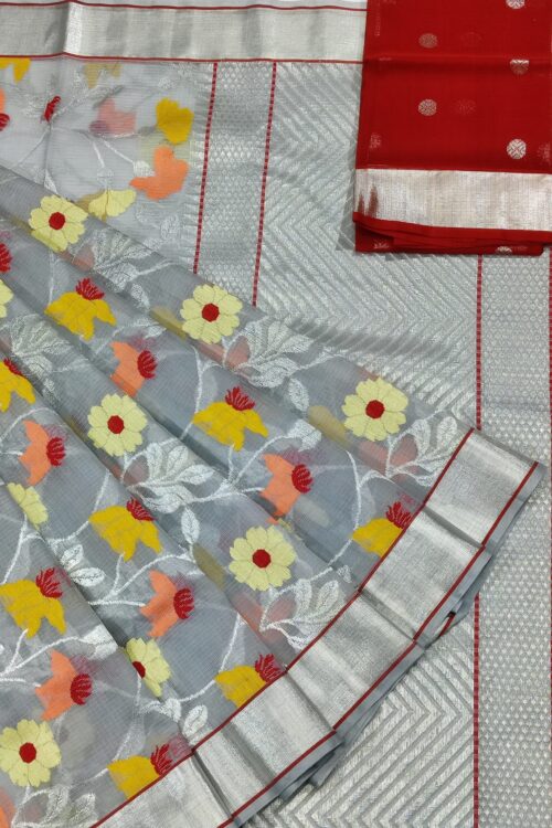 PURE ALL OVER JAAL ZARIKOTA HANDLOOM SAREE WITH BLOUSE_J347