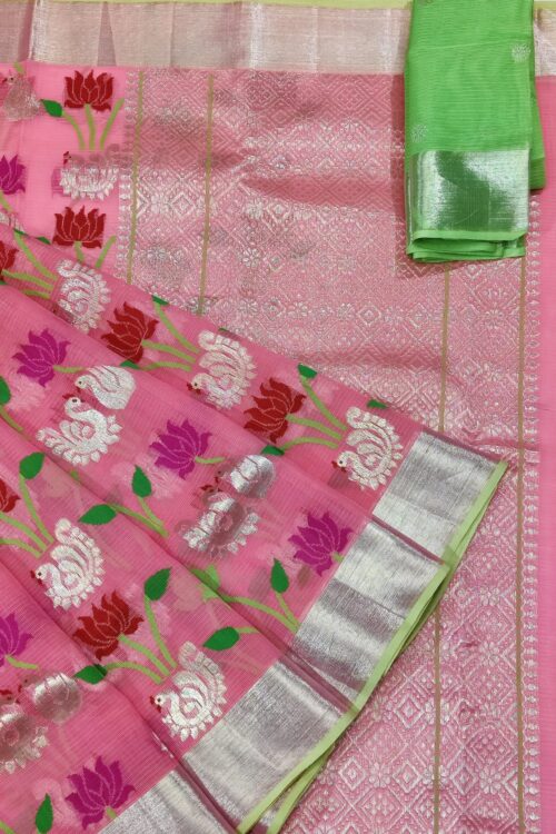 PURE ALL OVER JAAL ZARIKOTA HANDLOOM SAREE WITH BLOUSE_J349