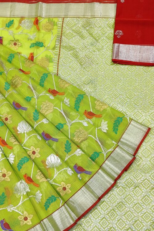 PURE ALL OVER JAAL ZARIKOTA HANDLOOM SAREE WITH BLOUSE_J350