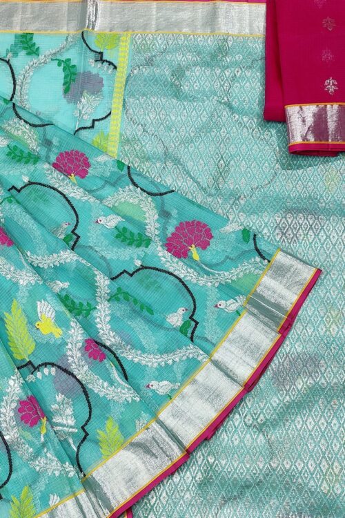 PURE ALL OVER JAAL ZARIKOTA HANDLOOM SAREE WITH BLOUSE_J353