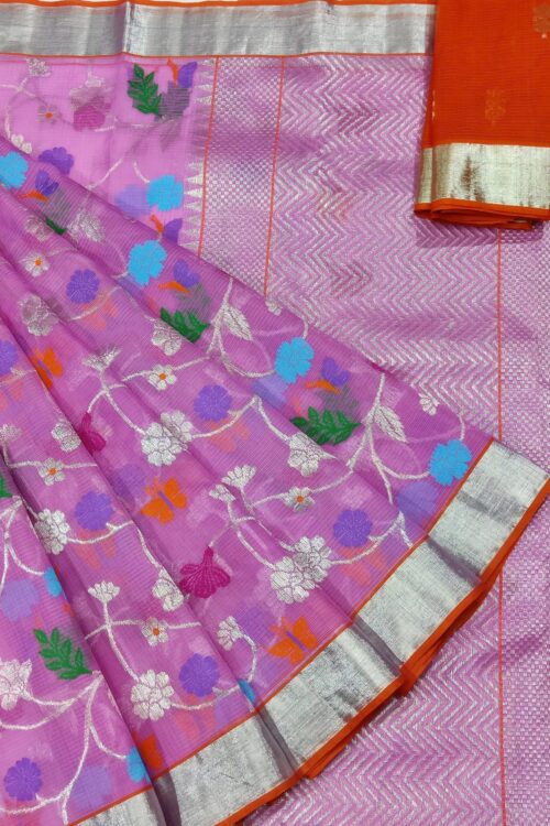 PURE ALL OVER JAAL ZARIKOTA HANDLOOM SAREE WITH BLOUSE_J354