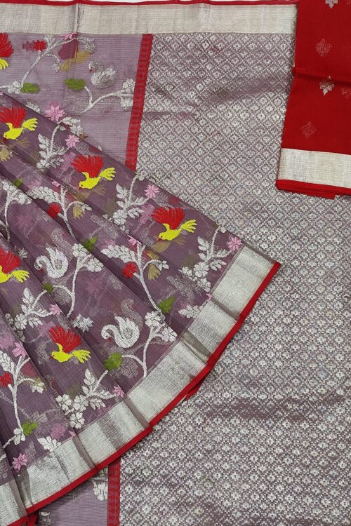 PURE ALL OVER JAAL ZARIKOTA HANDLOOM SAREE WITH BLOUSE_J360