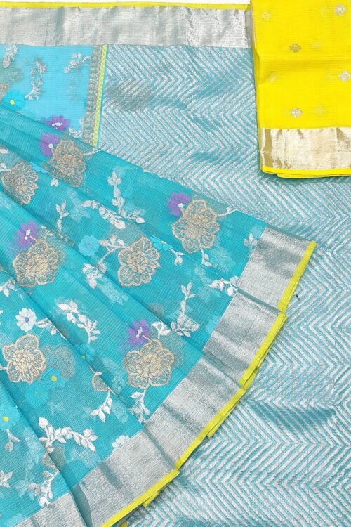 PURE ALL OVER JAAL ZARIKOTA HANDLOOM SAREE WITH BLOUSE_J359