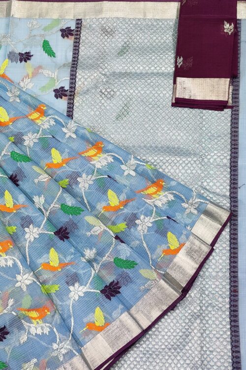 PURE ALL OVER JAAL ZARIKOTA HANDLOOM SAREE WITH BLOUSE_J357