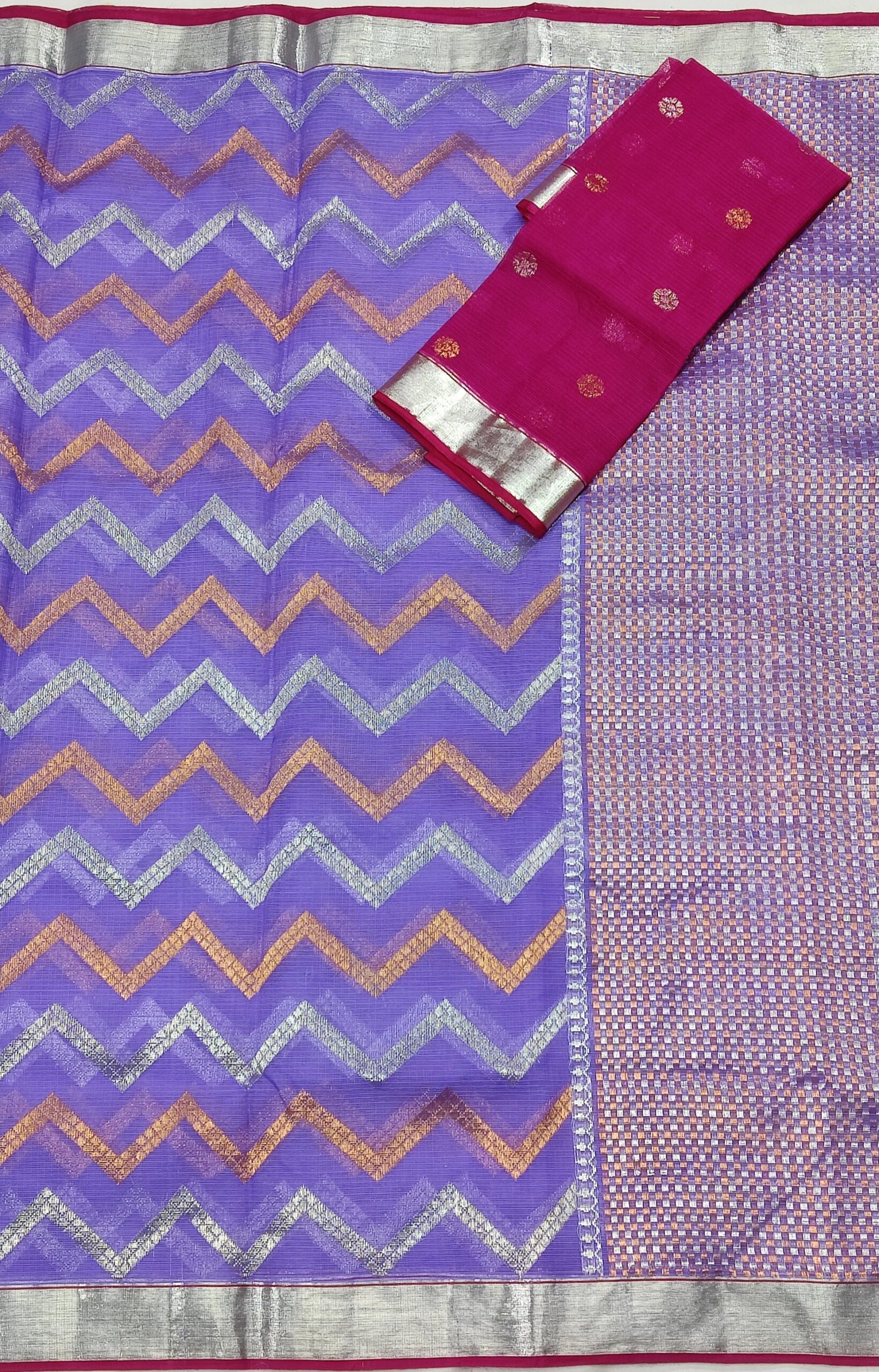 PURE ALL OVER JAAL ZARIKOTA HANDLOOM SAREE WITH BLOUSE_J332 - Image 3